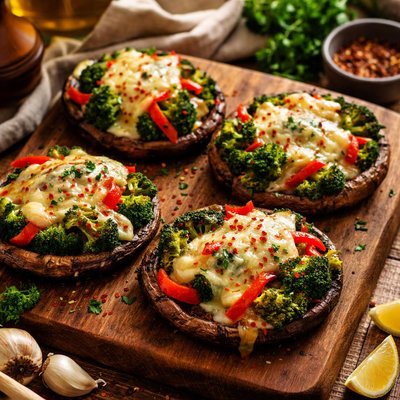 Image of Portobello Broccoli and Red Pepper Melts