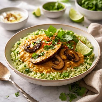 Image of Portobello Curry with Green Rice