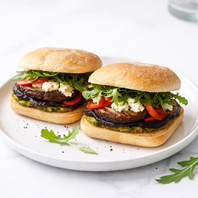 Image of Portobello Mushroom and Goat Cheese Sandwiches