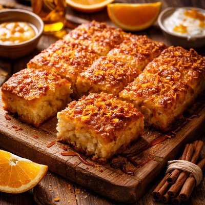 Image of Portokalopita Greek Sweet Orange Pie