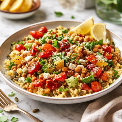 Image of Portuguese Millet and Grilled Pepper Salad O Milhete E Salada a