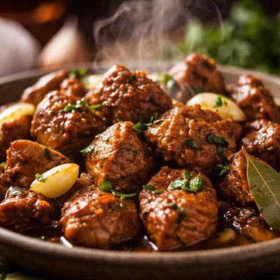 Image of Portuguese Pork with Wine and Garlic Carne De Vinho E Alhos