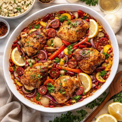 Image of Portuguese Style Chicken Thighs