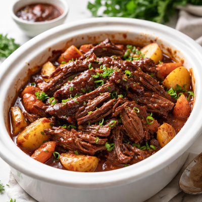 Image of Pot Roast with Sweet and Spicy Barbecue Sauce Crock Pot