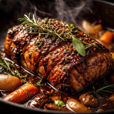 Image of Pot Roasted Pork with Red Wine Sage and Rosemary