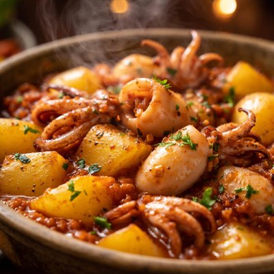 Image of Potato and Baby Squid Stew