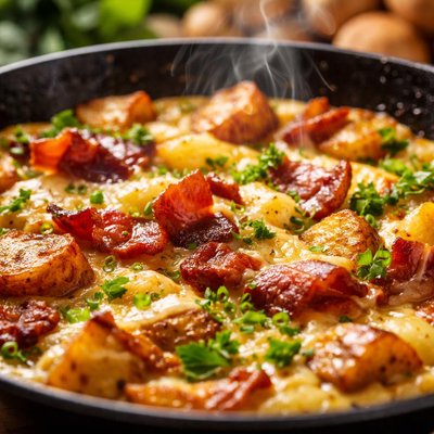 Image of Potato and Bacon Pan Omelette