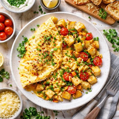 Image of Potato and Cheese Omelette