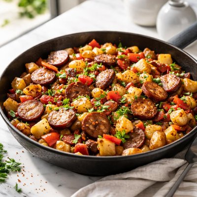 Image of Potato and Garlic Sausage Hash