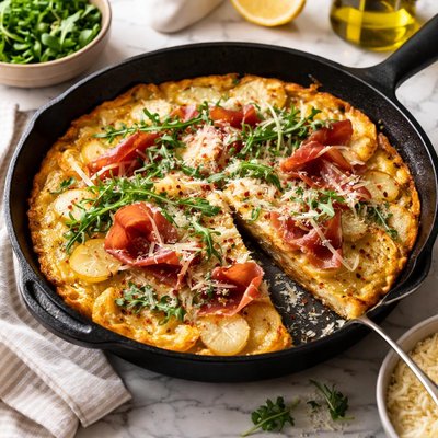 Image of Potato and Prosciutto Frittata Italian Omelet