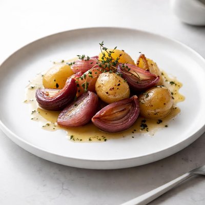 Image of Potato and Red Onions Slow Cooked