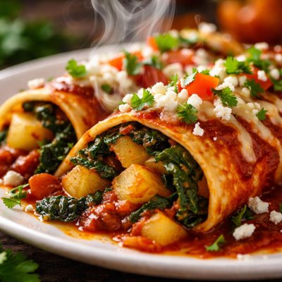Image of Potato and Spinach Enchiladas