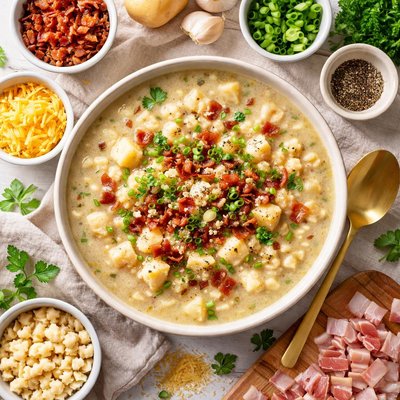 Image of Potato Bacon Rivel Soup