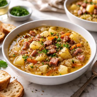 Image of Potato Cabbage Soup with Ham