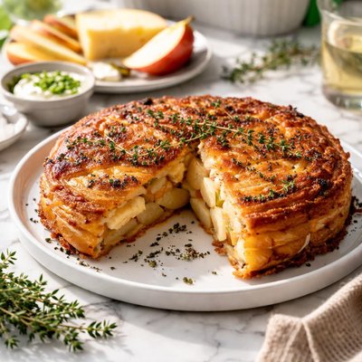 Image of Potato Cake with Tart Apples Jarlsberg