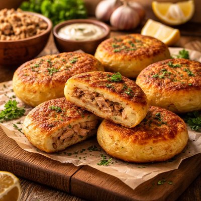 Image of Potato Cakes with Tuna Filling Batata Charp