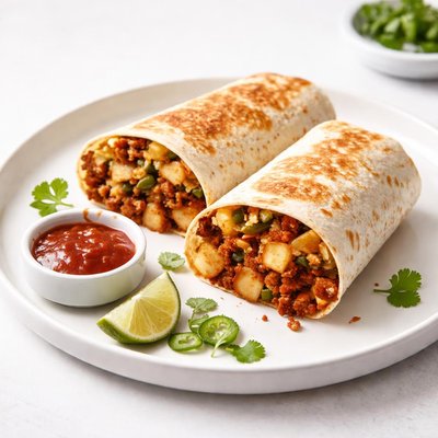 Image of Potato Chorizo and Green Chile Burritos