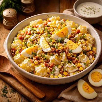 Image of Potato Egg and Corn Salad with Buttermilk