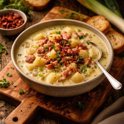 Image of Potato Ham and Leek Soup