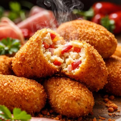 Image of Potato Ham and Piquillo Pepper Croquetas