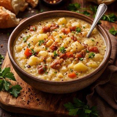 Image of Potato Hominy Soup
