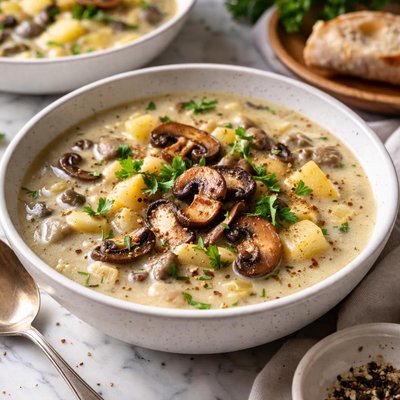 Image of Potato Leek Mushroom Soup