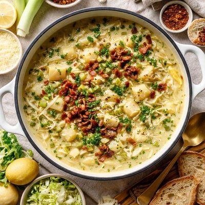 Image of Potato Leek Soup with Cabbage