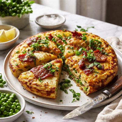 Image of Potato Pea and Bacon Tortilla