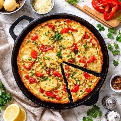 Image of Potato Red Pepper and Cheese Frittata