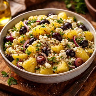 Image of Potato Salad with Feta Cheese and Olives
