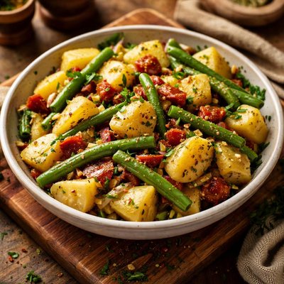 Image of Potato Salad with Green Beans Sun Dried Tomatoes