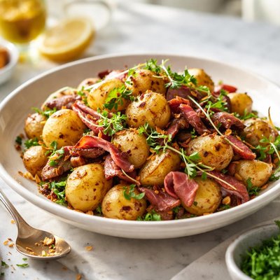 Image of Potato Salad with Lemon Garlic and Pastrami