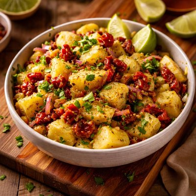 Image of Potato Salad with Lime and Sun Dried Tomatoes