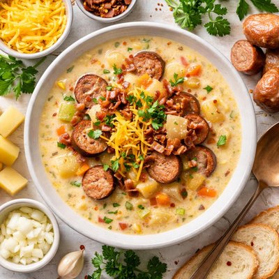 Image of Potato Soup with Smoked Sausage