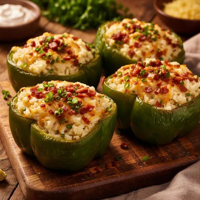 Image of Potato Stuffed Green Bell Peppers