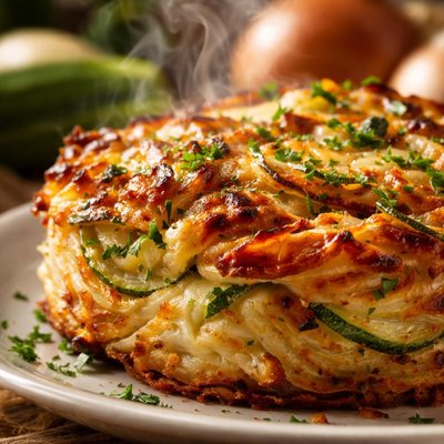 Image of Potato Zucchini Onion Ring Kugel