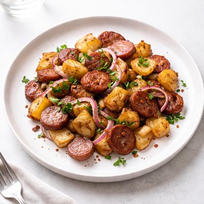 Image of Potatoes and Sausage Skillet Fry