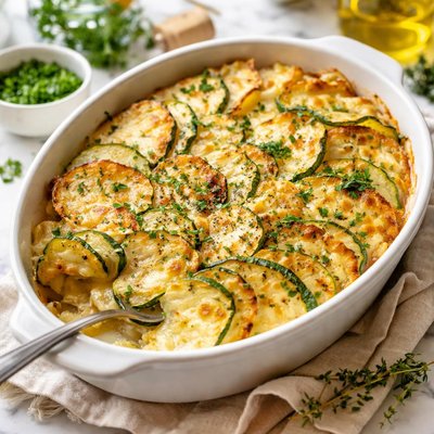 Image of Potatoes and Zucchini Au Gratin