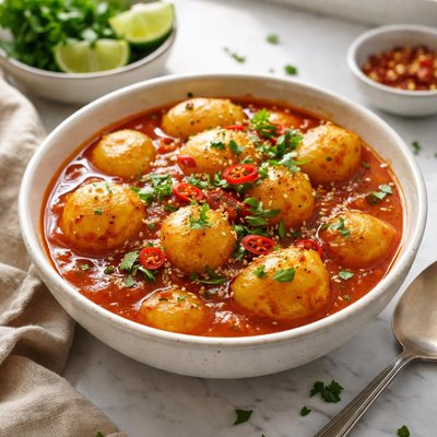 Image of Potatoes in Sweet Sour Tomato Gravy