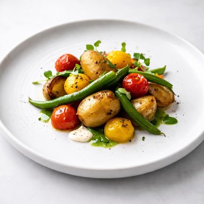 Image of Potatoes Tomatoes and Beans