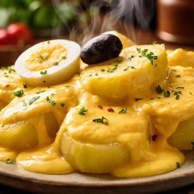 Image of Potatoes with Cheese Sauce Papas a La Huancana
