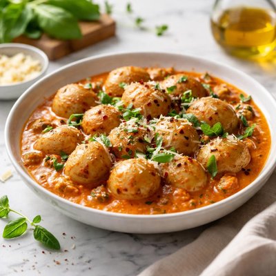 Image of Potatoes with Creamy Tomato Sauce