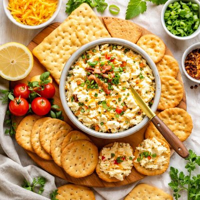 Image of Potted Cheese Spread with Crackers