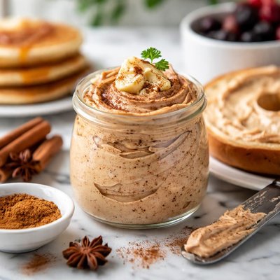 Image of Powdered Sugar Cinnamon Spiced Butter for Toast Bagels Pancakes