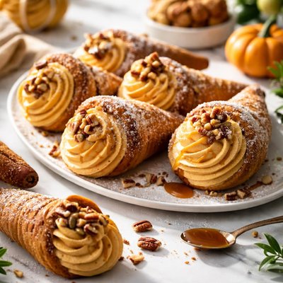 Image of Praline Pumpkin Mousse Cornucopia