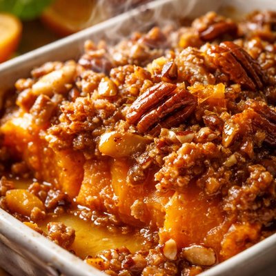 Image of Praline Yam Casserole with Orange Sauce