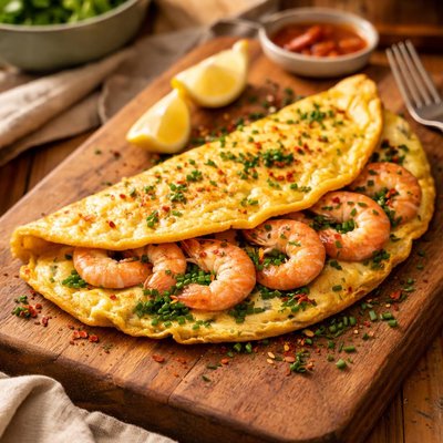 Image of Prawn and Chive Omelette