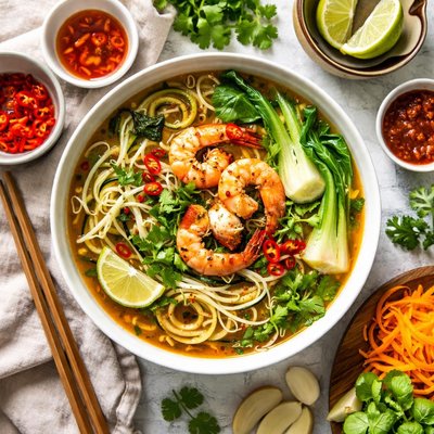 Image of Whole30 Prawn Noodle Soup