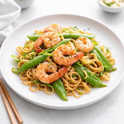 Image of Prawn Shrimp and Snowpea Noodle Stir Fry