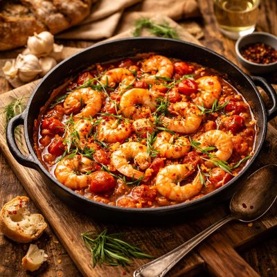 Image of Prawns in a Tarragon and Tomato Sauce